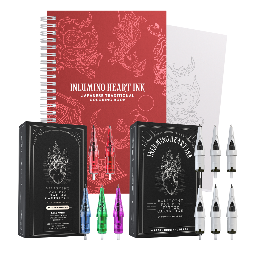 The Japanese Coloring Book & Ink Set
