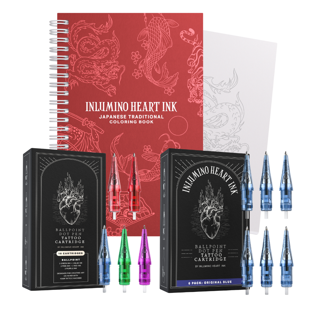 The Japanese Coloring Book & Ink Set