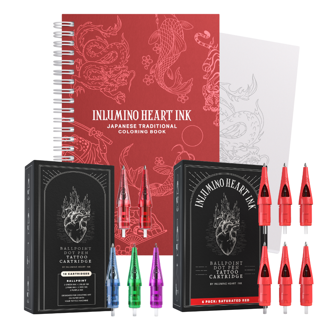 The Japanese Coloring Book & Ink Set