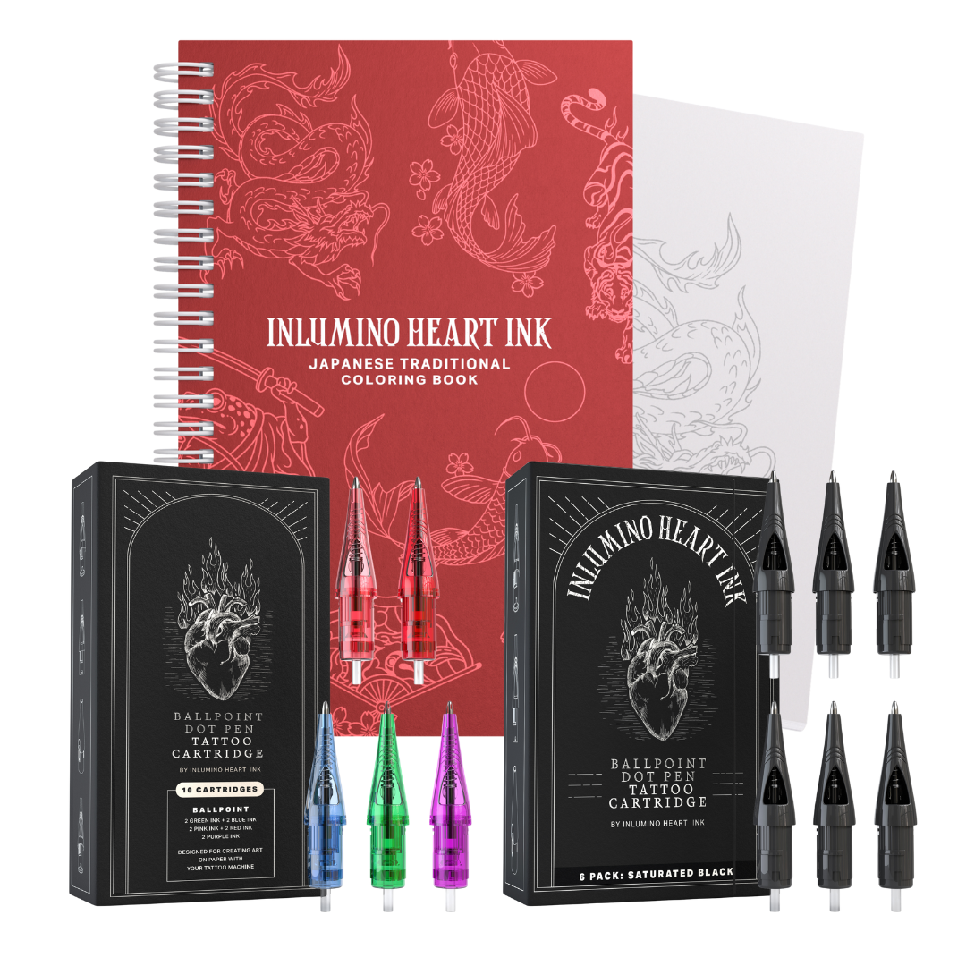 The Japanese Coloring Book & Ink Set
