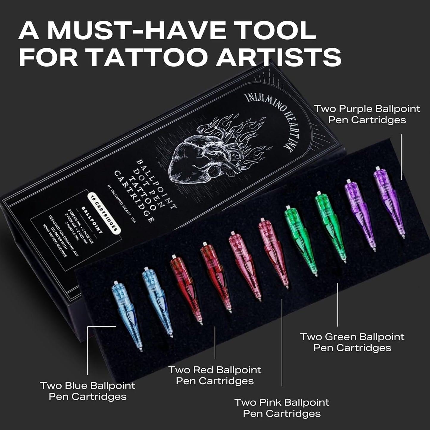 10 Ballpoint Pen Cartridges