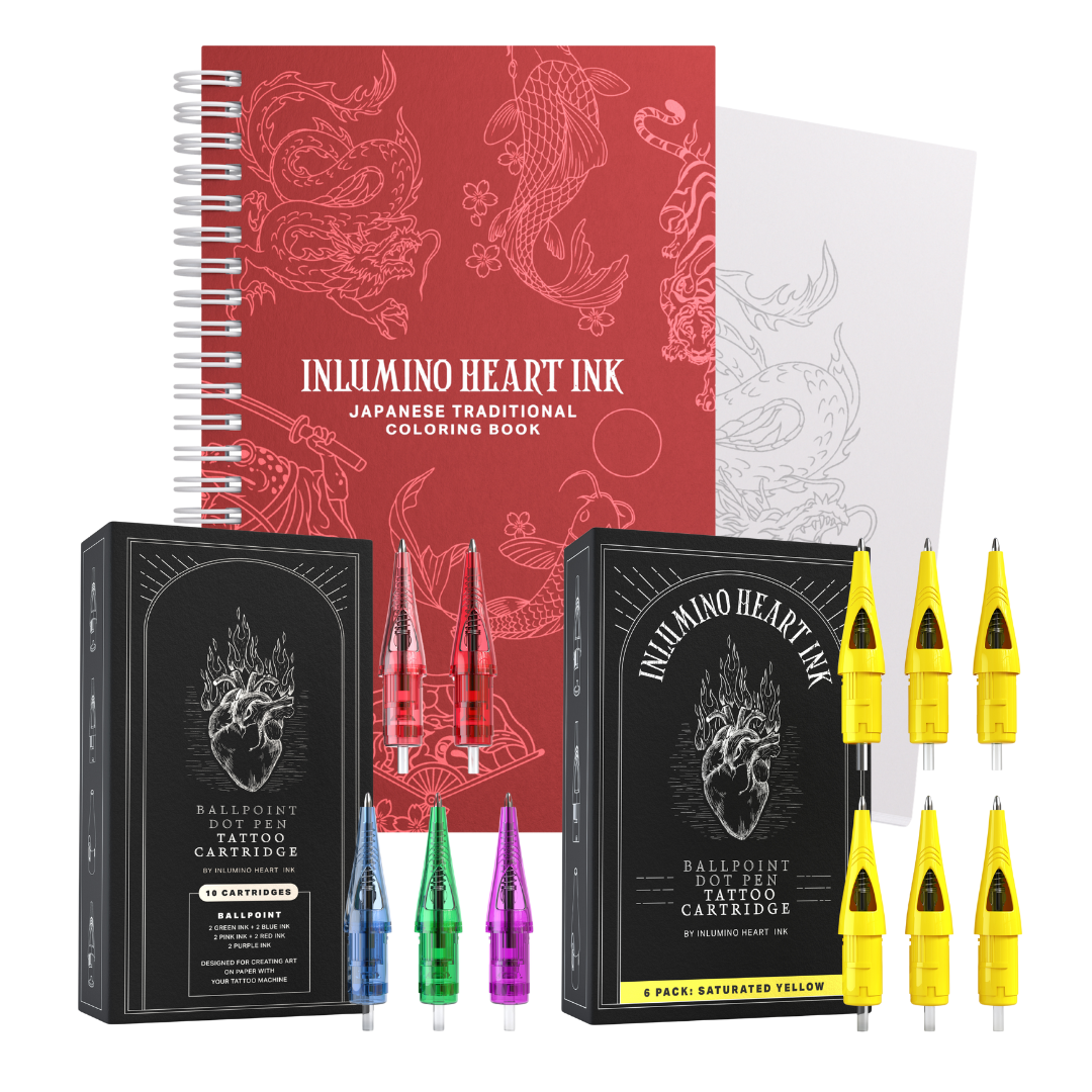 The Japanese Coloring Book & Ink Set
