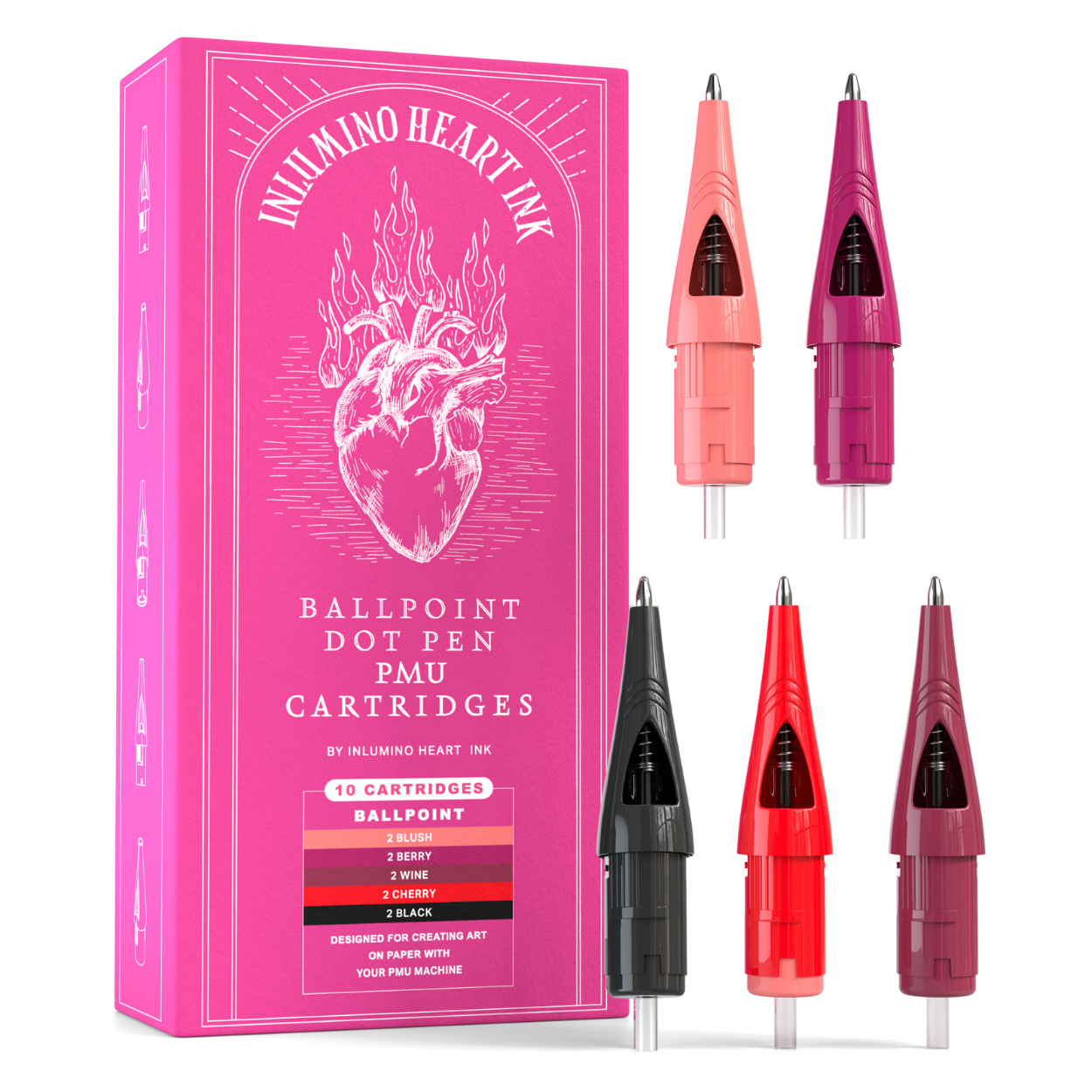 10 Pack PMU Pen Cartridges – Inlumino Heart Ink
