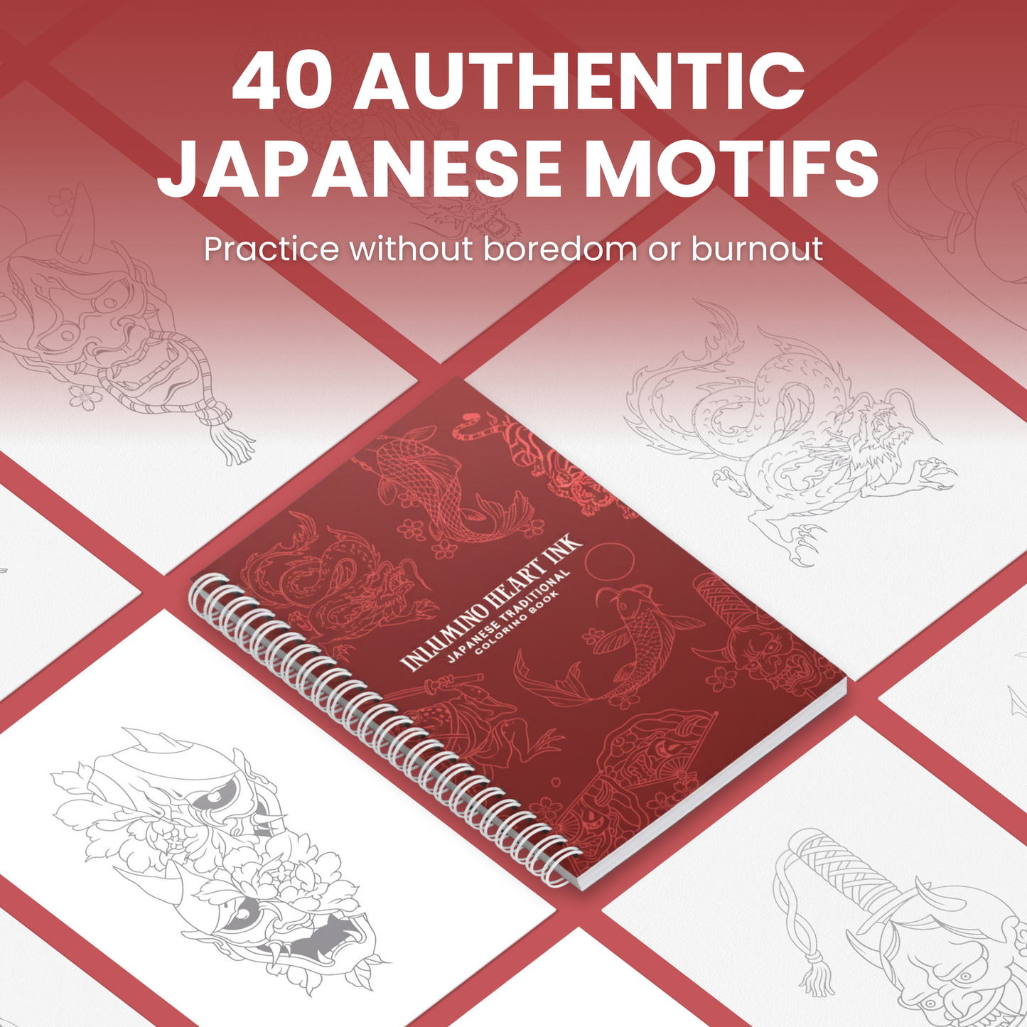 The Japanese Coloring Book & Ink Set