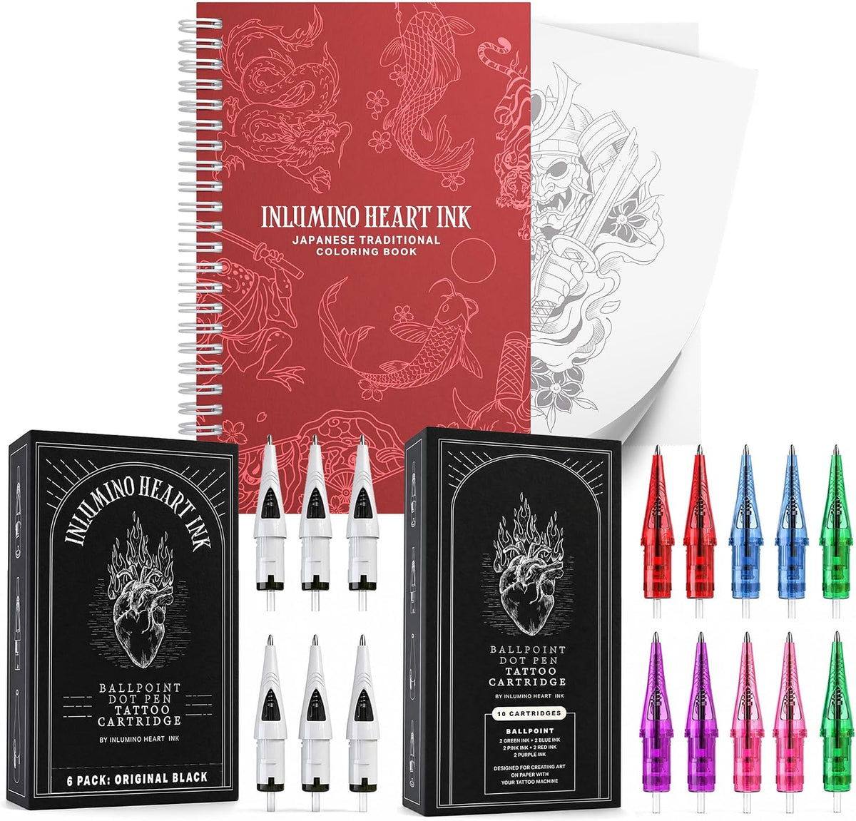 The Japanese Coloring Book & Ink Set