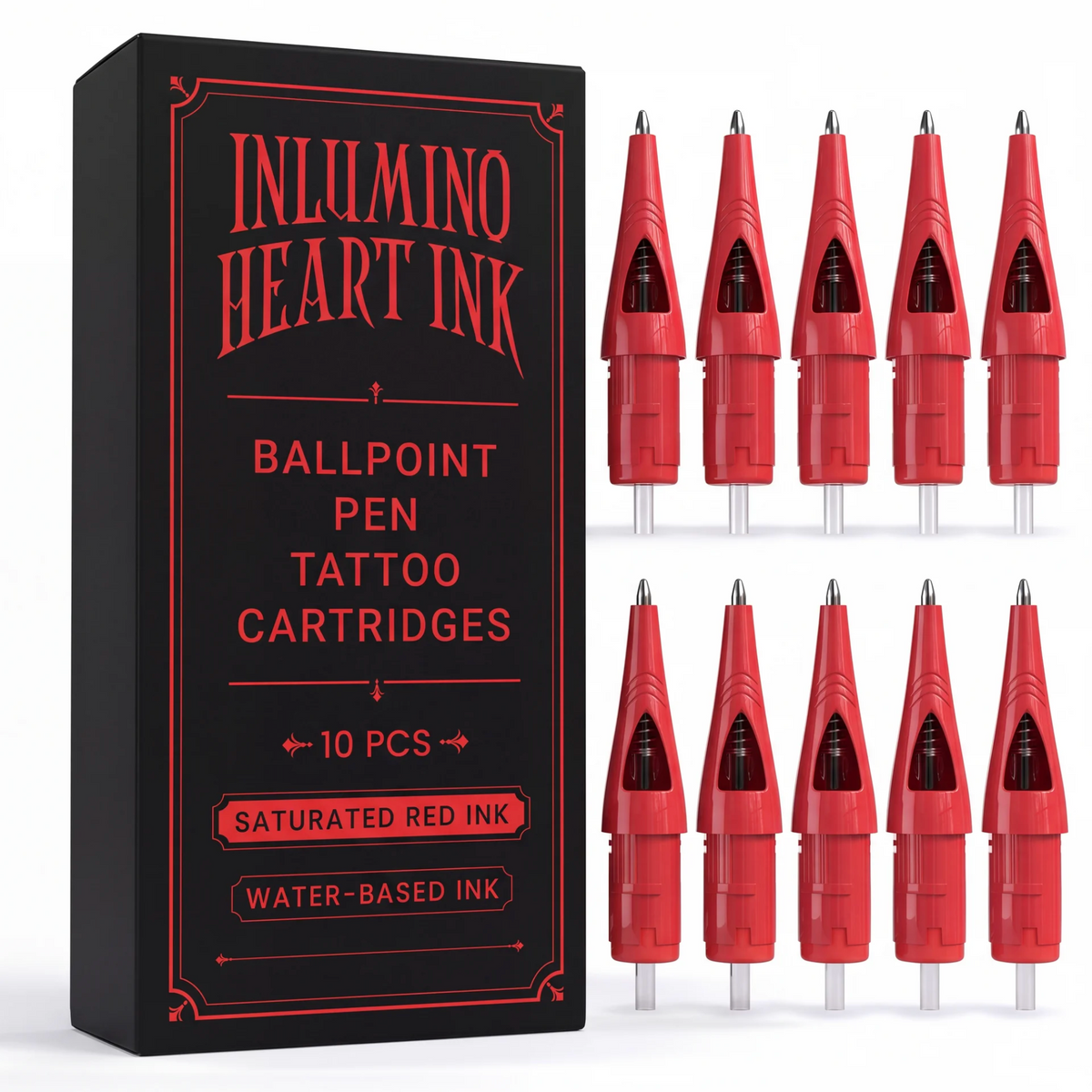 10 Pack Saturated Ink Ballpoint Cartridges