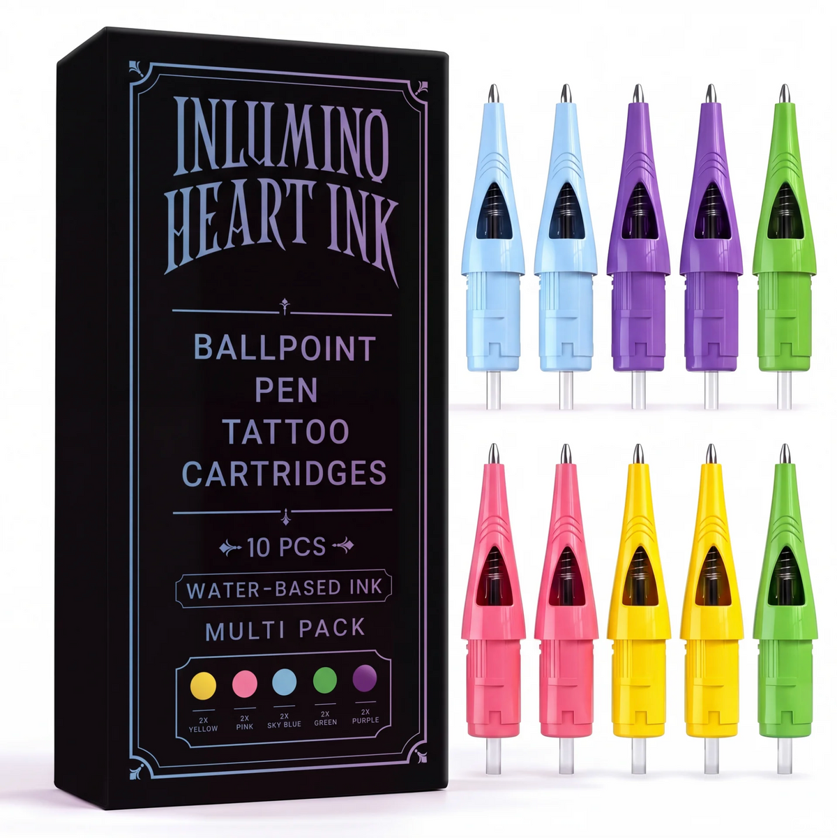 10 Pack Saturated Ink Ballpoint Cartridges