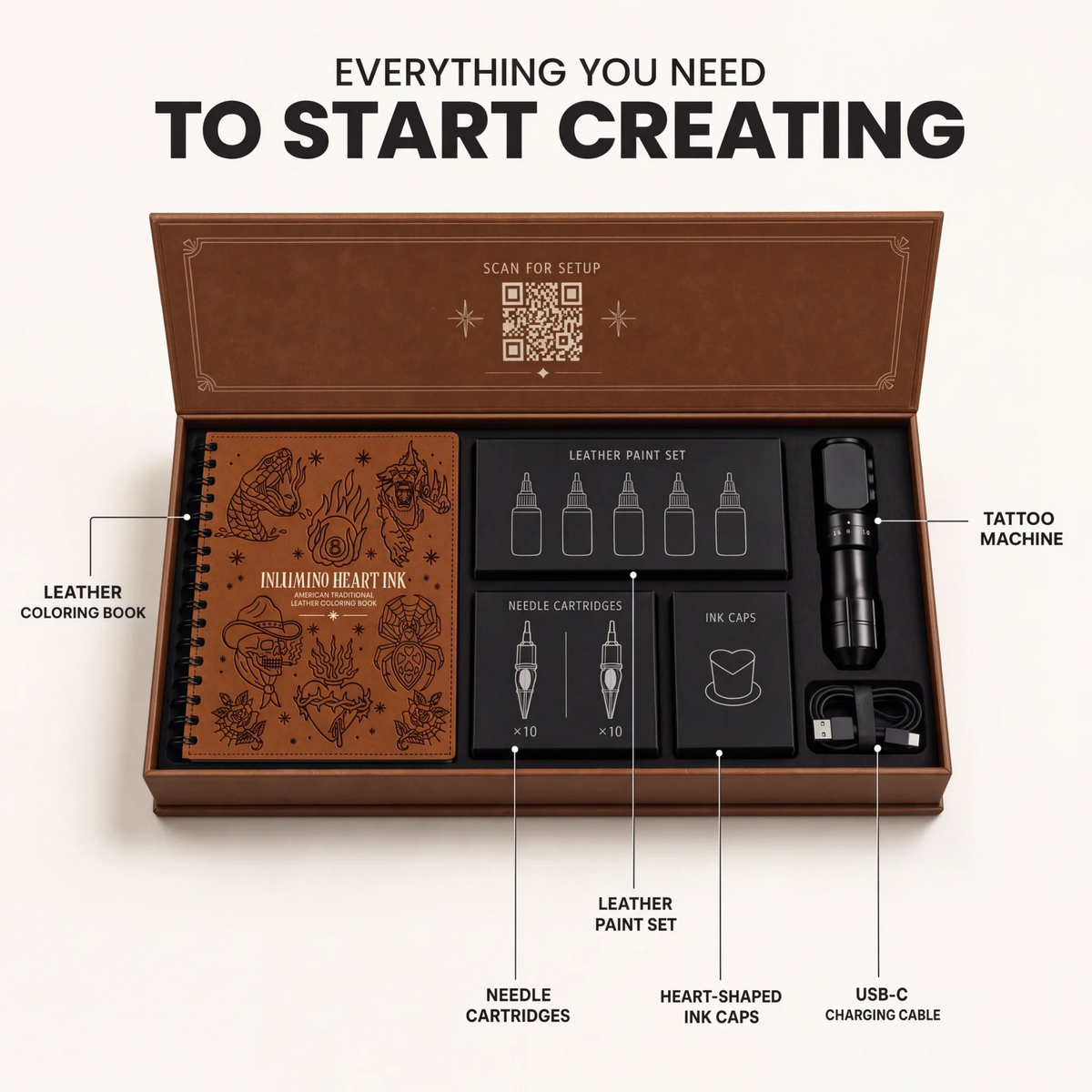 Tattoo Leather Coloring Book Kit