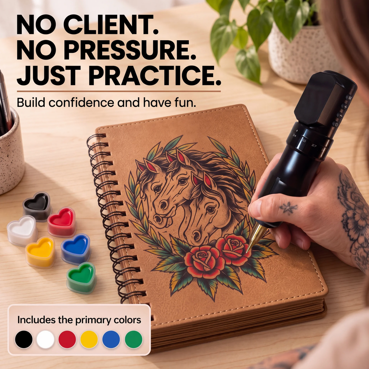 Tattoo Leather Coloring Book Kit