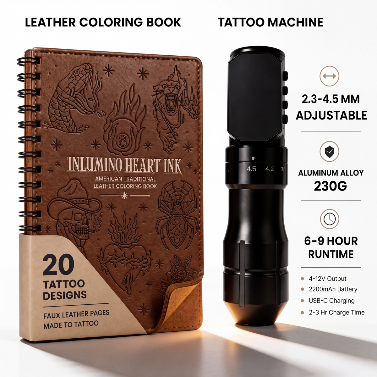 Tattoo Leather Coloring Book Kit